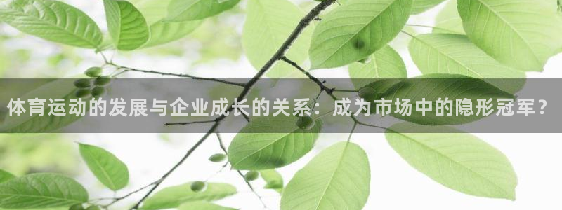 喜乐在线3注册：体育运动的发展与企业成长的关系：成为市场中的隐形冠军？